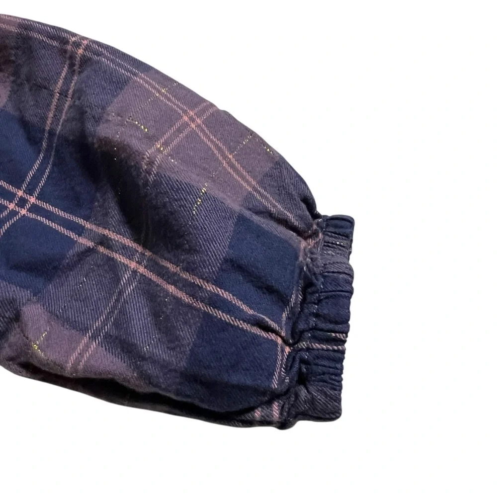 Baby Gap Metallic Purple Plaid Top Dress Size 18-24 months